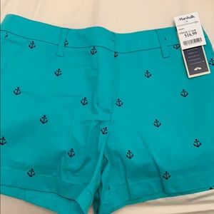 Blue shorts with anchors